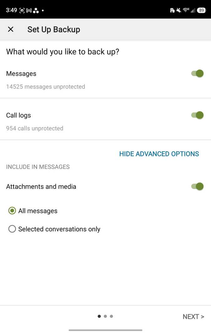 Резервное копирование в SMS Backup & Restore Создание резервной копии чатов в приложении SMS Backup & Restore