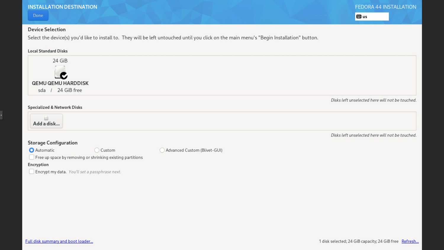 Установка Fedora Everything: как создать систему без лишнего софта — иллюстрация 4 к материалу Установка Fedora Everything: как создать систему без лишнего софта — иллюстрация 4 к материалу