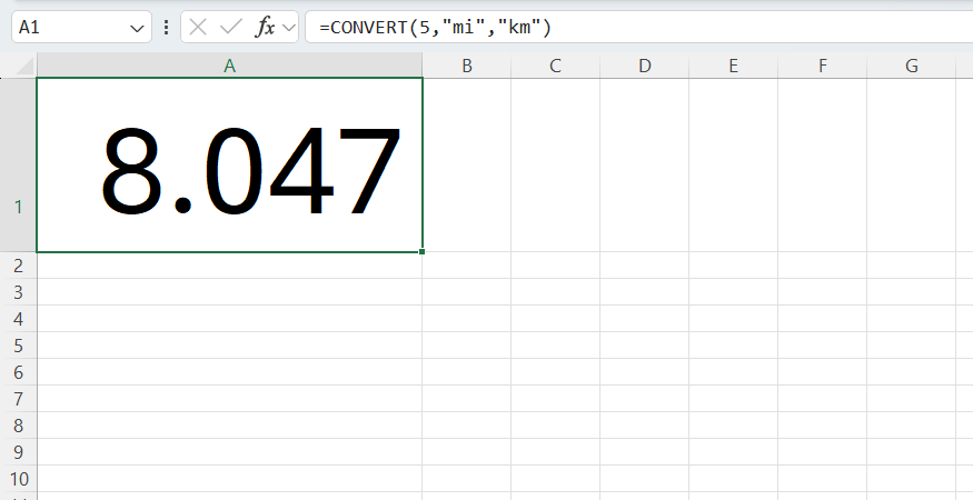 функция CONVERT в Excel — иллюстрация 3 к материалу