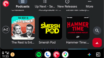 The Pocket Casts playlist view.