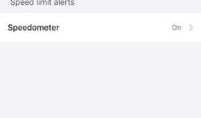 Waze Alerts and reports page with arrow pointing to Reports showing Alert distance and Speedometer options.