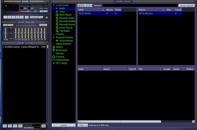 Как современный ИИ помог модернизировать классический плеер Winamp Окно классического плеера Winamp с открытыми дополнительными панелями.