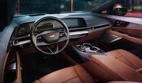 Interior shot of the dashboard in a 2025 Cadillac Optiq.