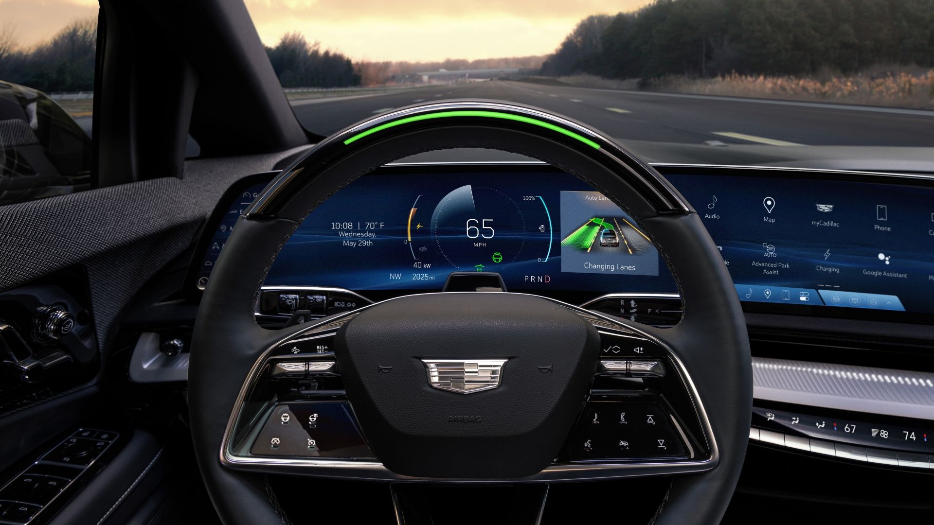 Shot of the digital gauge display in a 2025 Cadillac Optiq.
