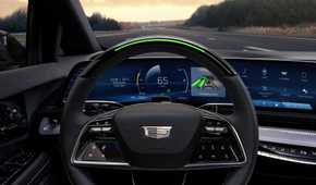Shot of the digital gauge display in a 2025 Cadillac Optiq.