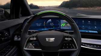 Shot of the digital gauge display in a 2025 Cadillac Optiq.