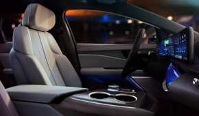 Shot of the front seats of a 2025 Cadillac Optiq.
