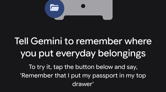 Screenshot of Find Hub with the Gemini prompt open.