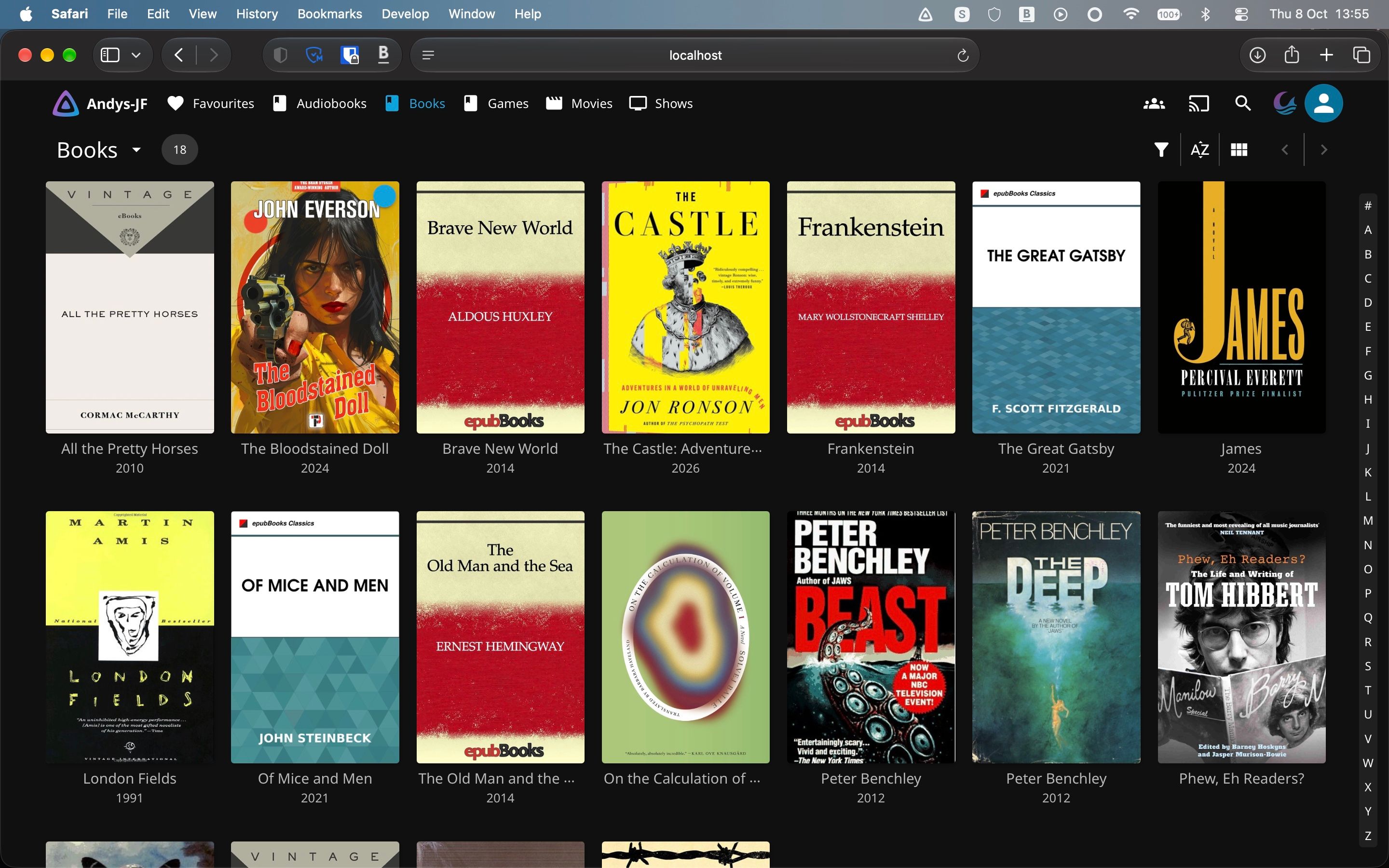A book library in Jellyfin.-1