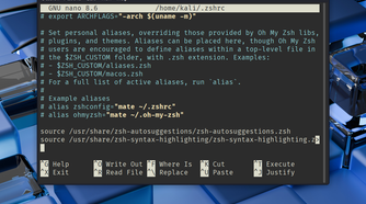 Adding back syntax highlighting and autosuggestions in zshrc file.