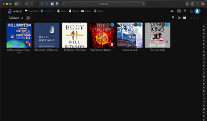 An audiobook colleciton in Jellyfin.