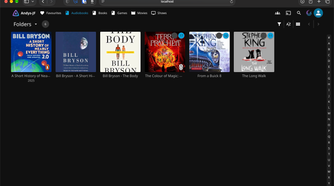 An audiobook colleciton in Jellyfin.