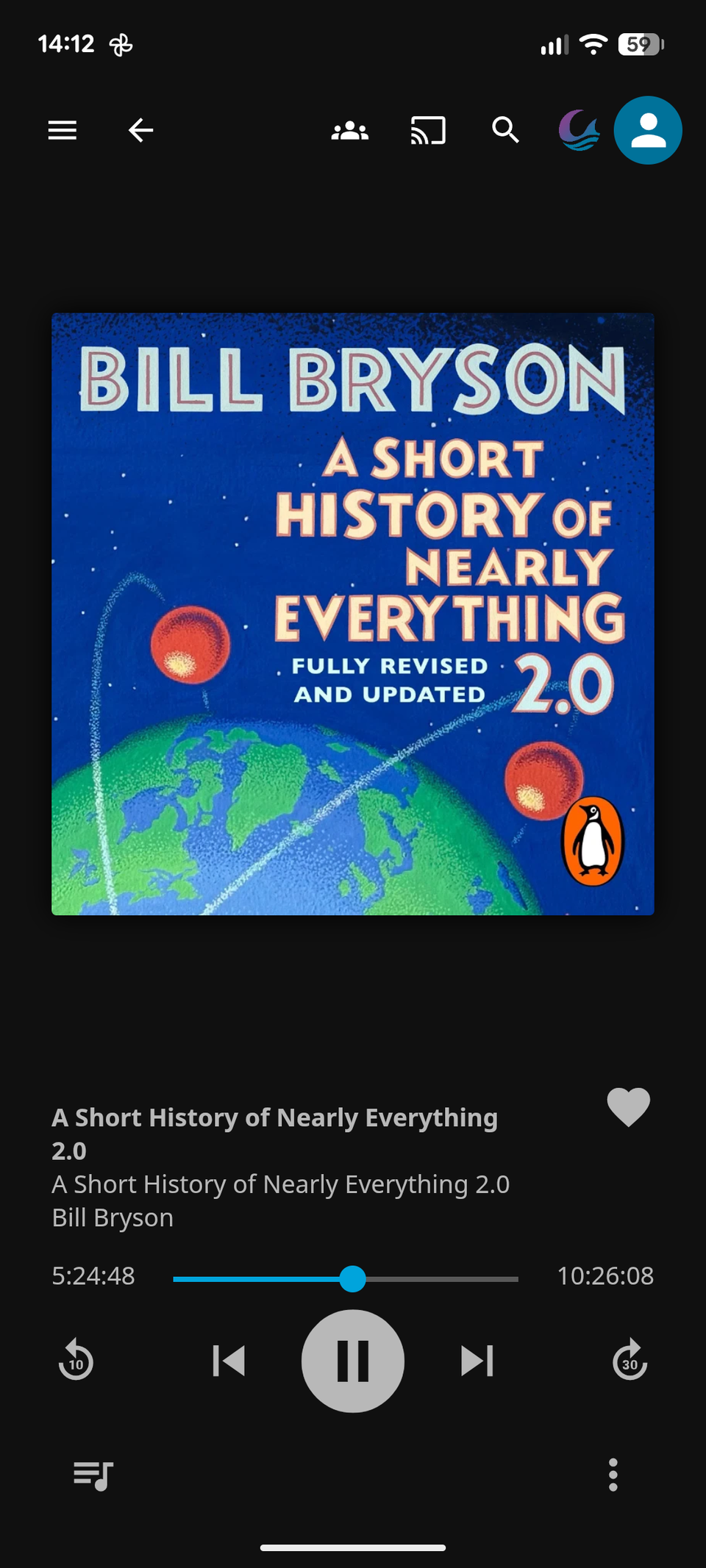 An audiobook playing in Jellyfin.