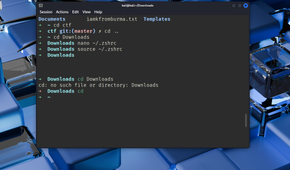 The cd command after installing Oh My Zsh.