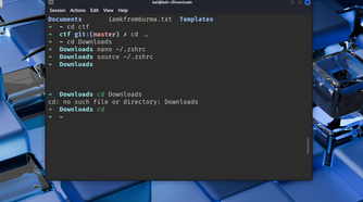 The cd command after installing Oh My Zsh.
