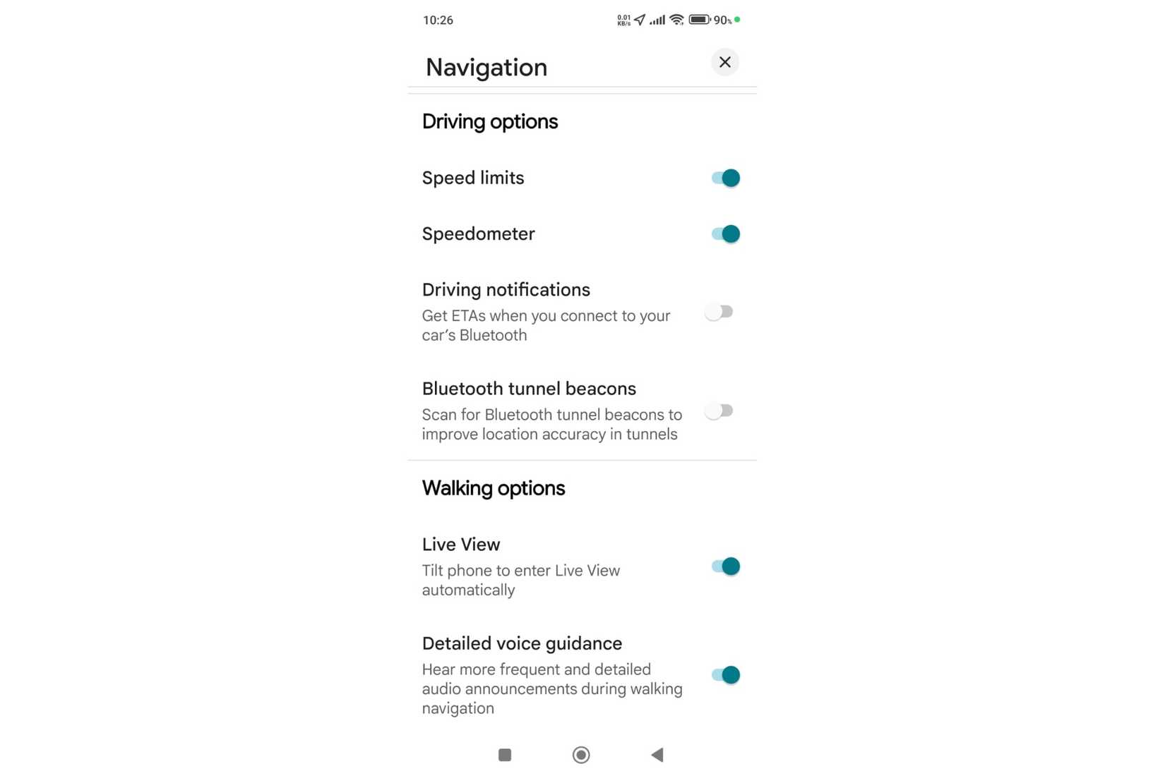 Google Maps provides voice guidance while walking.