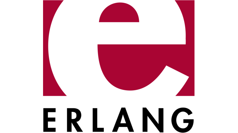 A picture of Erlang programming language logo in orange and black.