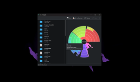 Filelight running on Windows, showing folders on the C: drive.”