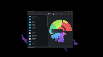 Filelight running on Windows, showing folders on the C: drive.