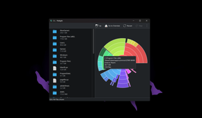 Filelight running on Windows, showing folders on the C: drive.