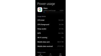 Detailed breakdown of Google Maps battery consumption
