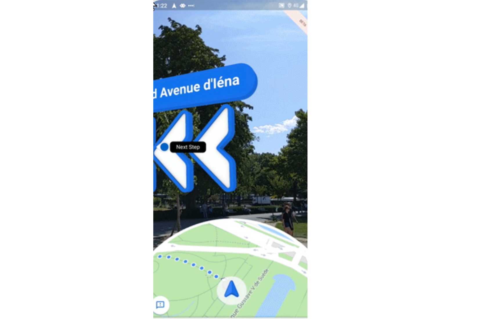 Live View uses AR arrow if you get confused about a turn