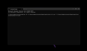 Running the hardlink command in Windows Command Prompt.