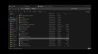 Windows File Explorer running on a PC, showing various folders and files.