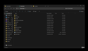 Windows File Explorer running on a PC, showing various folders and files.