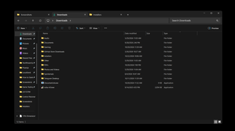 Windows File Explorer running on a PC, showing various folders and files.