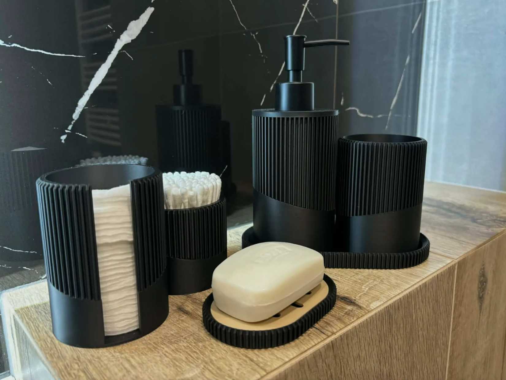 Japandi bathroom set by Milumi on MakerWorld.