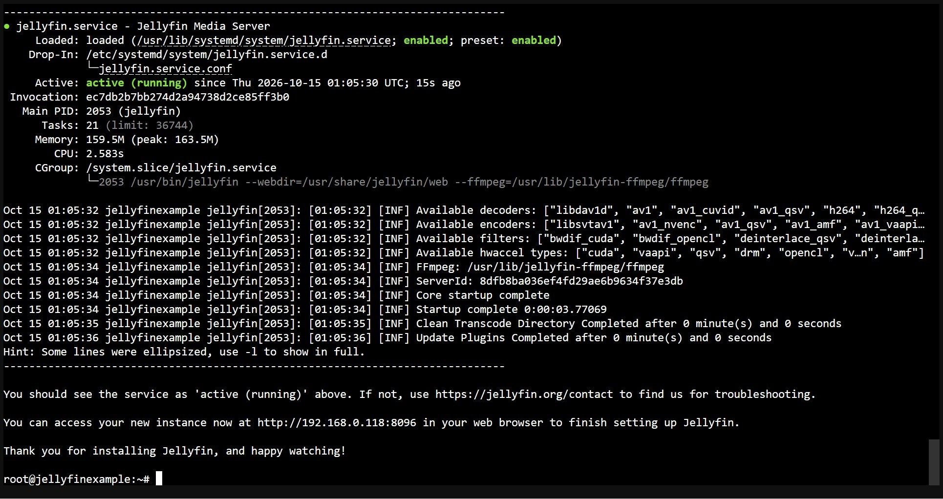 You don't need to set up Jellyfin by hand, this script does all the ...