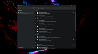 The Plugin Settings page in the Windows version of KDE Connect.