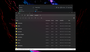 Browsing a connected phone’s files in KDE Connect.