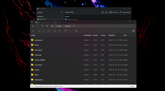 Browsing a connected phone’s files in KDE Connect.