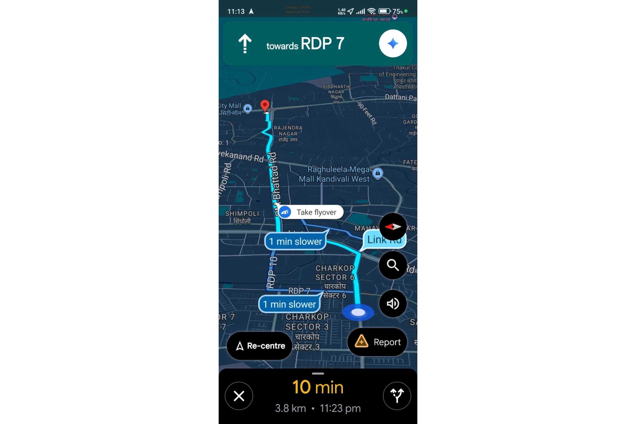Google Maps live navigatiion in action