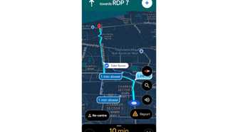 Google Maps live navigatiion in action