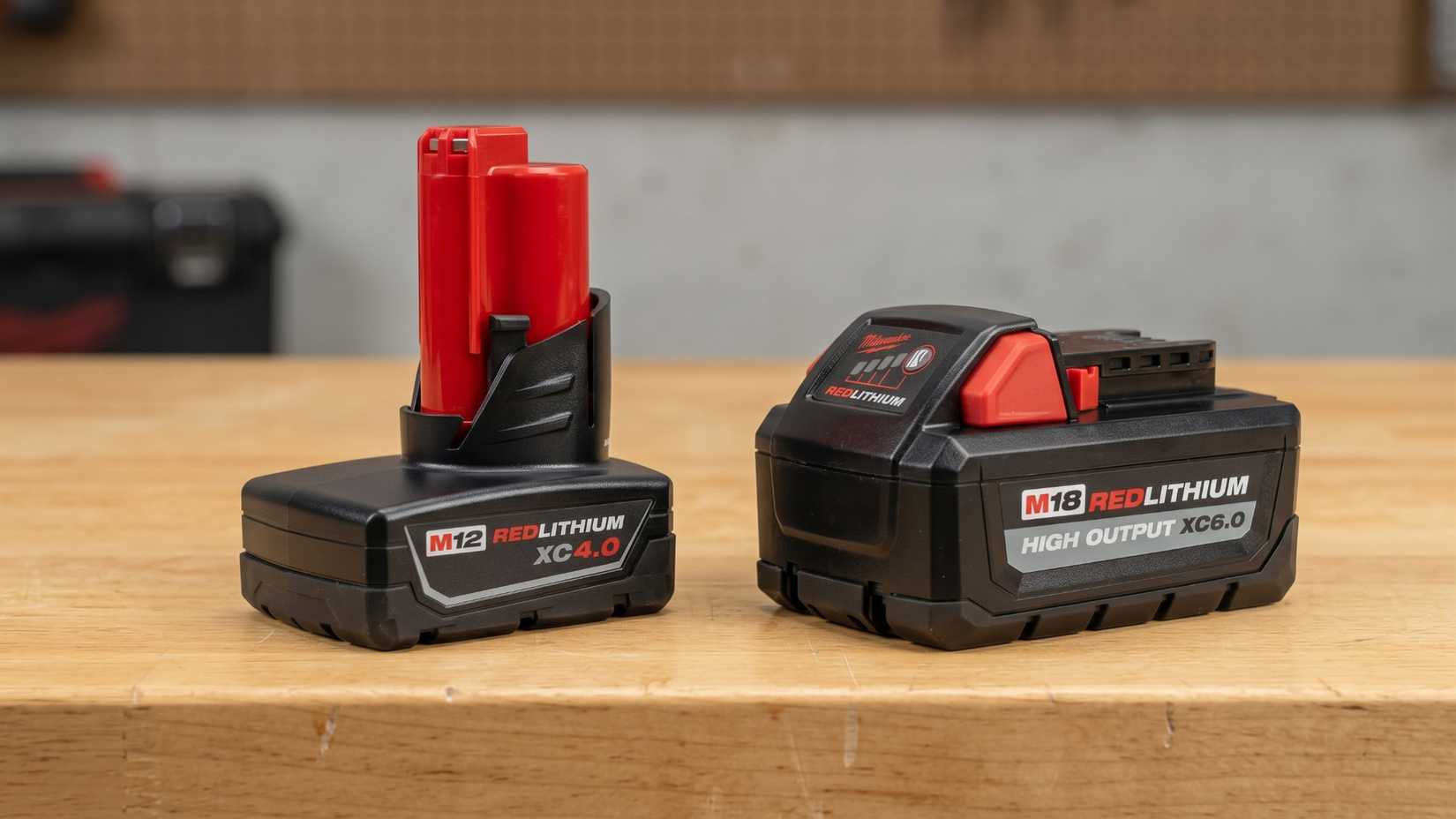 Milwaukee battery packs sitting together