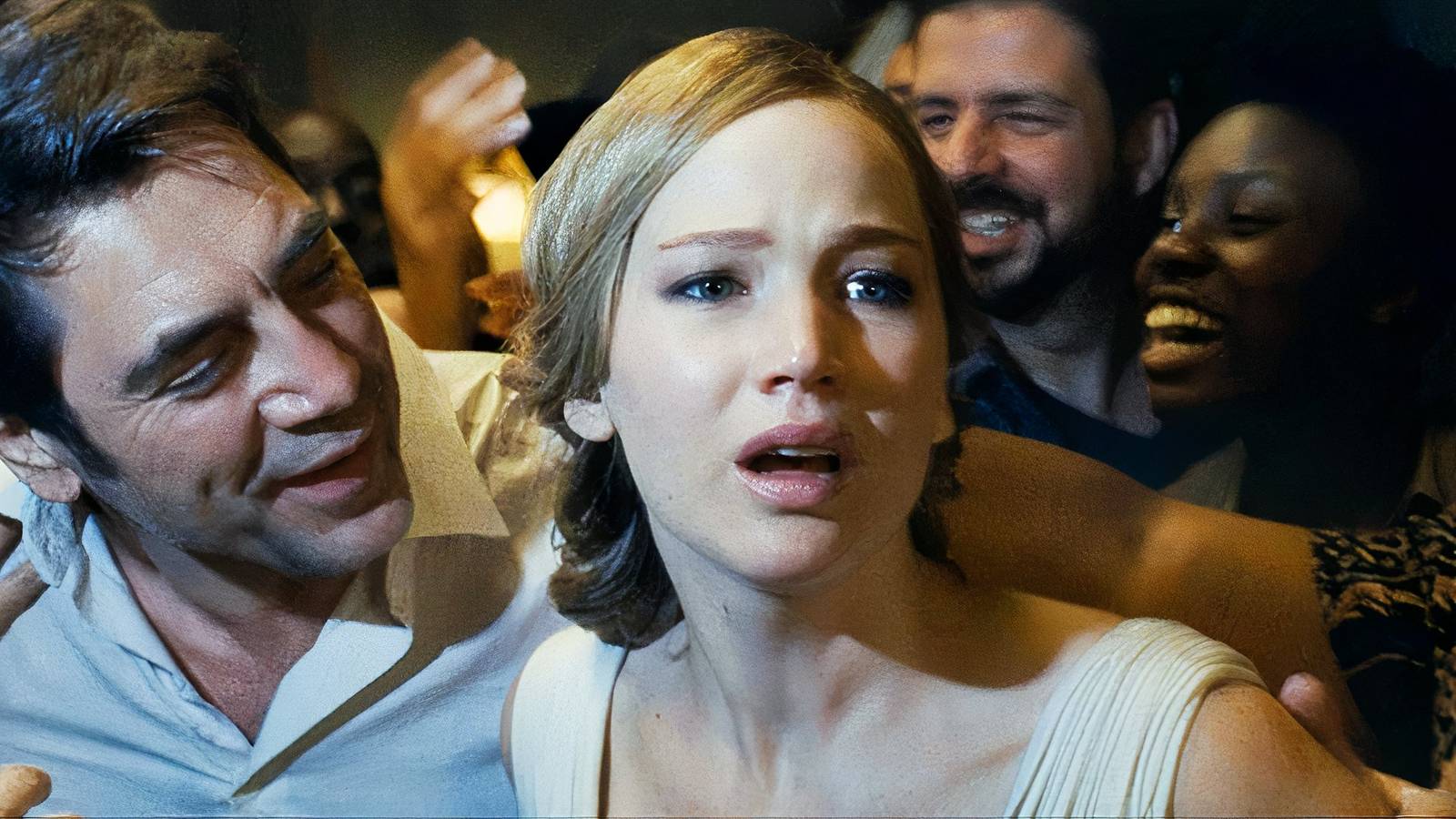 Jennifer Lawrence looks distressed in Mother.