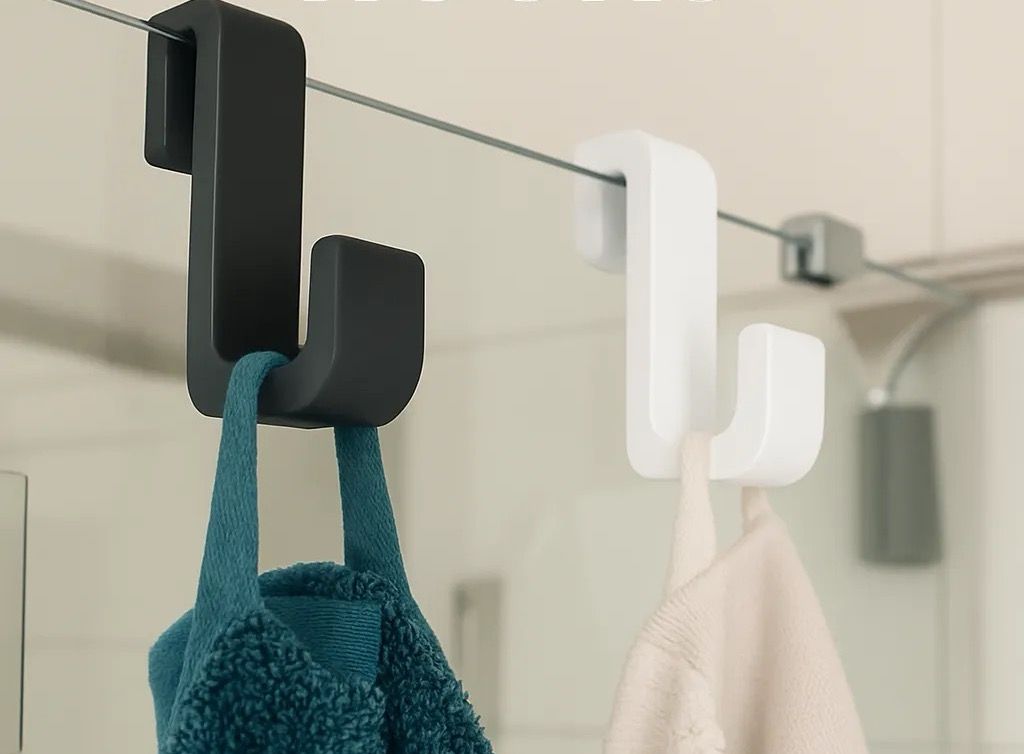 Over-glass shower hook by 3D_Ash on MakerWorld.
