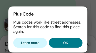 Using Plus Codes on Google Maps mobile.