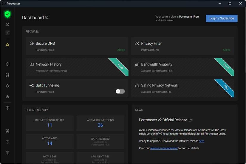 portmaster-dashboard-showing-features-and-activity
