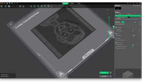 A lenticular 3D print is loaded into a 3D printer slicer.