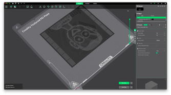 A lenticular 3D print is loaded into a 3D printer slicer.