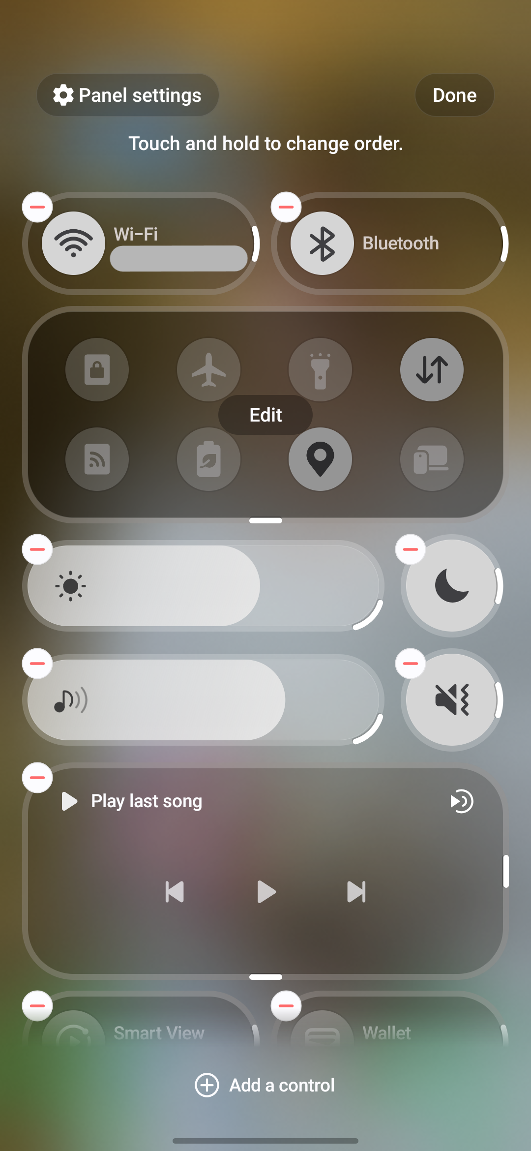 Screenshot of the Quick Settings panel on a Samsung Galaxy device.
