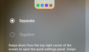 Screenshot of the Quick Settings panel settings on a Samsung Galaxy device.