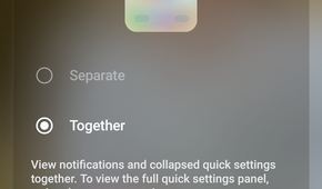 Screenshot of the Quick Settings panel settings on a Samsung Galaxy device.