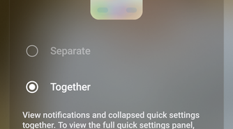 Screenshot of the Quick Settings panel settings on a Samsung Galaxy device.