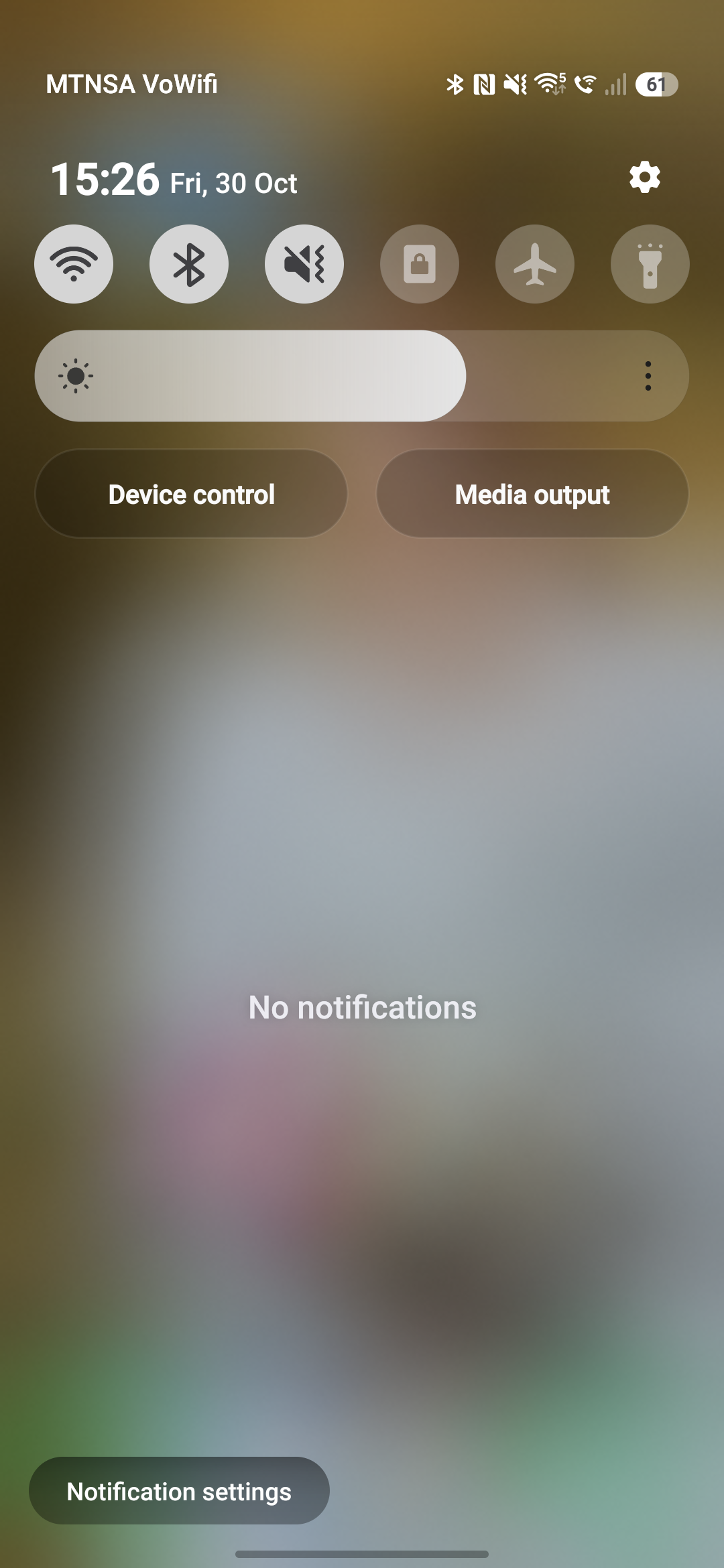 Screenshot of the notifications panel on a Samsung Galaxy device.