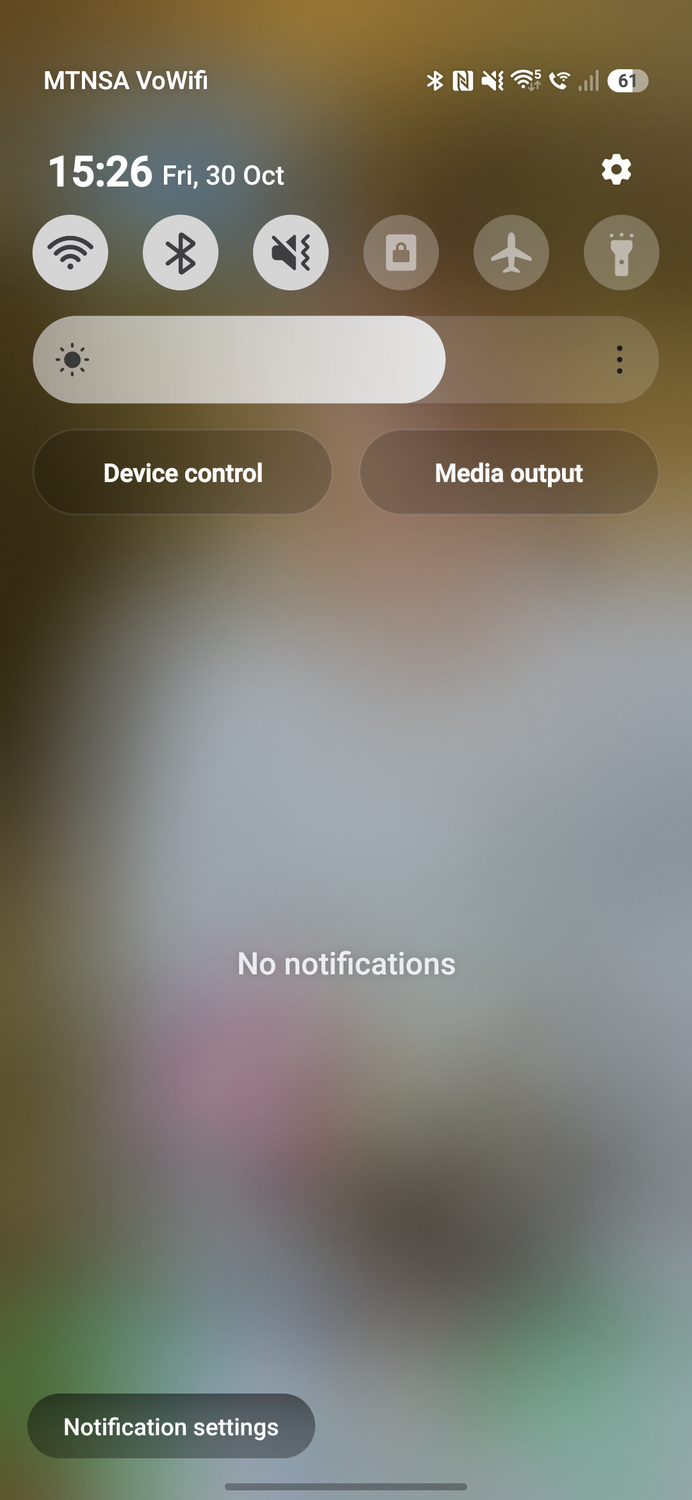 Screenshot of the notifications panel on a Samsung Galaxy device.